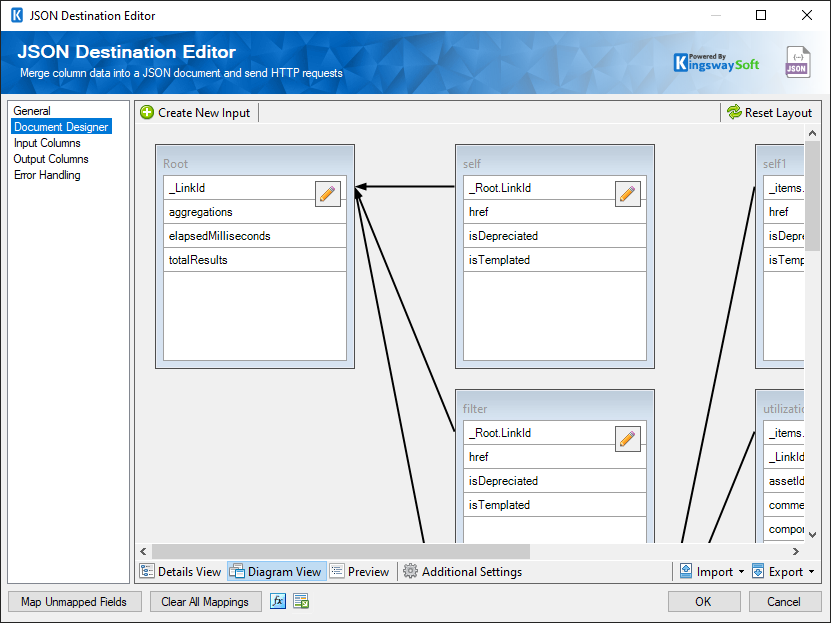 JSON Destination Editor